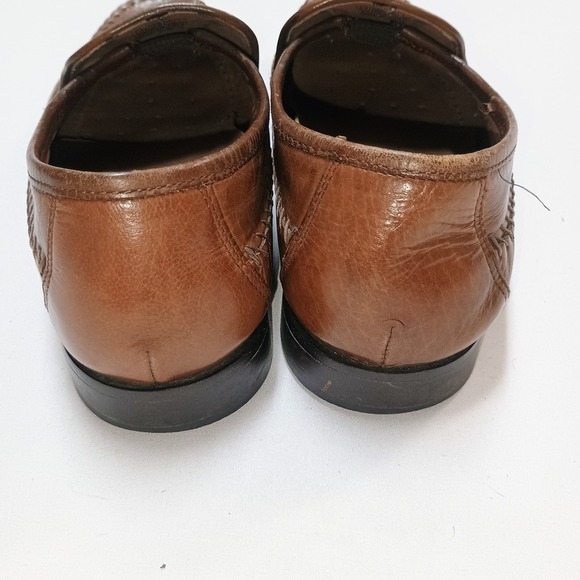 Florsheim Cognac Brown Slip On Leather Loafer Braided Men\'s 9 Wide main image 3